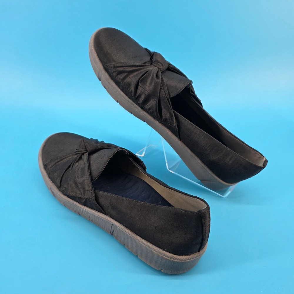Baretraps Britta Black Knotted Textile Slip On Comfort Flats Shoes Womens 9 M